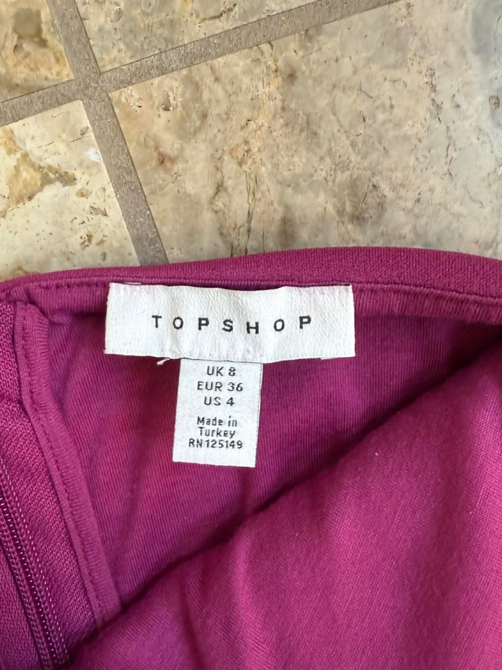 Topshop Strapless Midi Dress with Statement Bow in Magenta - Picture 3 of 3